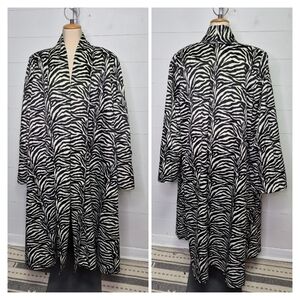 Stunning Zebra Maxi Length Open Coat Size L/XL